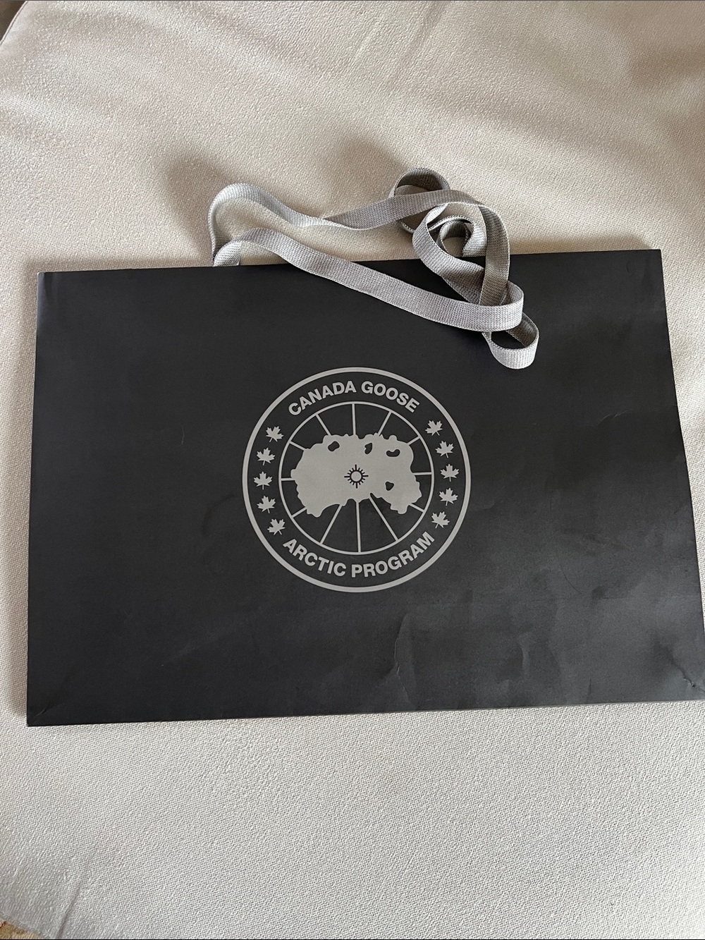 Canada Goose Black Shopping Bag with Gray Handles